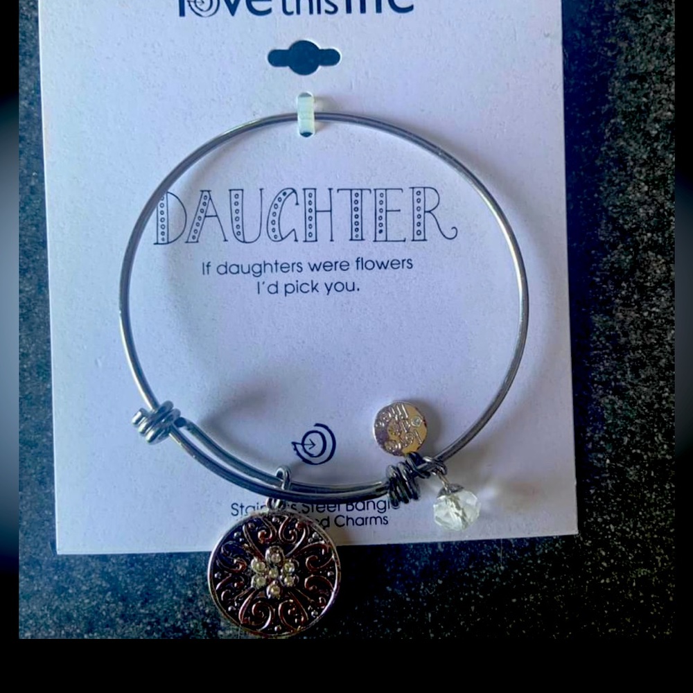 NWT. Love This Life-Daughter Bangle/Charm Bracelet